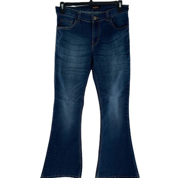 Run & Fly Jeans Womens Size 32/10 Bottom Flare Blue Medium Wash Stretch Regular - Picture 1 of 11